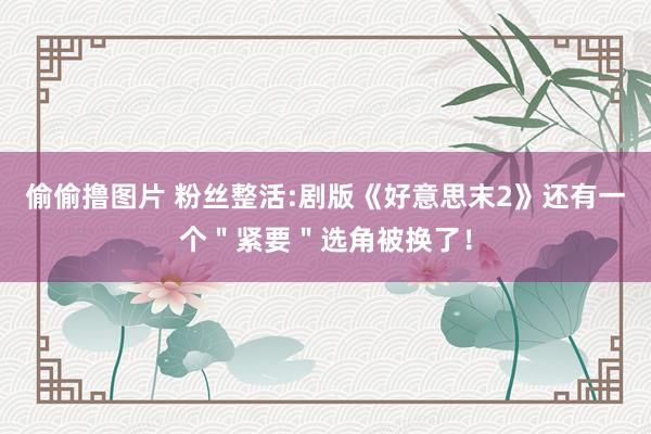 偷偷撸图片 粉丝整活:剧版《好意思末2》还有一个＂紧要＂选角被换了！