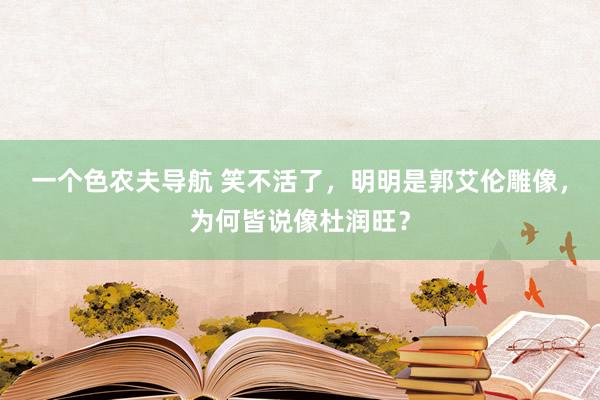 一个色农夫导航 笑不活了，明明是郭艾伦雕像，为何皆说像杜润旺？