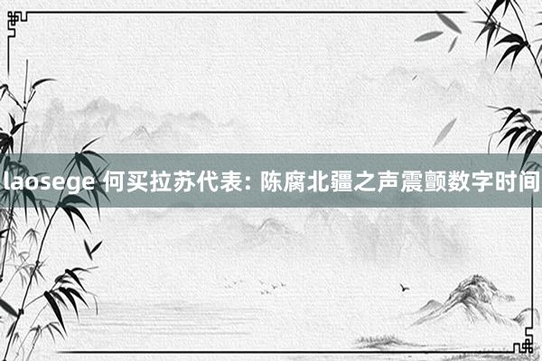 laosege 何买拉苏代表: 陈腐北疆之声震颤数字时间