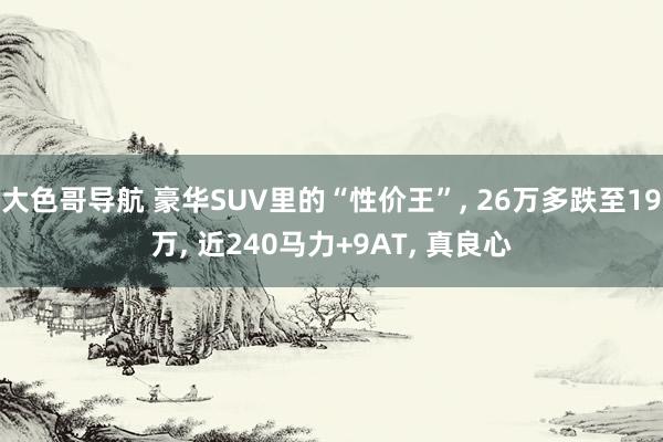 大色哥导航 豪华SUV里的“性价王”, 26万多跌至19万, 近240马力+9AT, 真良心