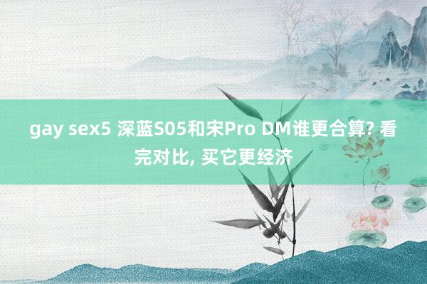 gay sex5 深蓝S05和宋Pro DM谁更合算? 看完对比, 买它更经济