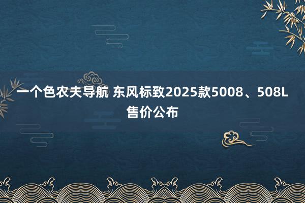 一个色农夫导航 东风标致2025款5008、508L售价公布