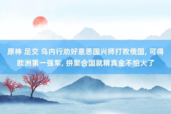 原神 足交 乌内行劝好意思国兴师打败俄国, 可得欧洲第一强军, 拼聚合国就精真金不怕火了