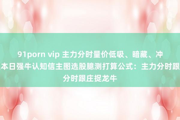 91porn vip 主力分时量价低吸、暗藏、冲破握板捉本日强牛认知信主图选股臆测打算公式：主力分时跟庄捉龙牛