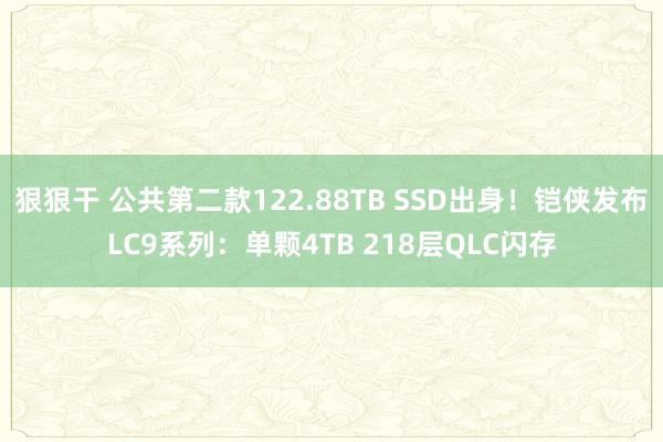 狠狠干 公共第二款122.88TB SSD出身！铠侠发布LC9系列：单颗4TB 218层QLC闪存