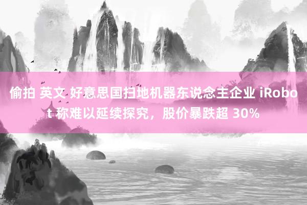 偷拍 英文 好意思国扫地机器东说念主企业 iRobot 称难以延续探究，股价暴跌超 30%